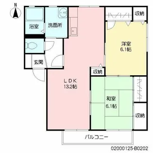 サンハイツ永犬丸 B棟【2階】の間取り
