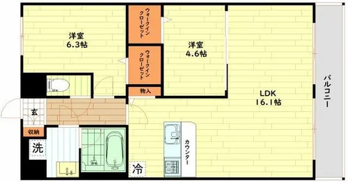 アウトフィールド海老江【2階】の間取り