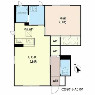 グランディール 壱番館【A0101号室】の間取り