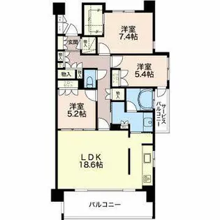 プライムメゾン富士見台【0413号室】の間取り