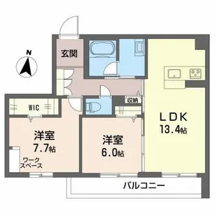 カーサフェリーチェ若草【0302号室】の間取り