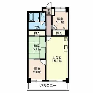 プレシオン猫洞【0302号室】の間取り