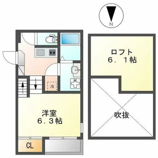 プラージュ外新町【2階】の間取り