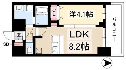 プレサンス桜山駅前アフォード【12階】の間取り