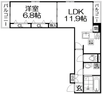 メゾン サンリット【1階】の間取り