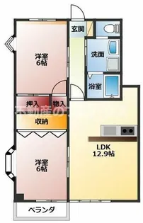 ハイステージ松 B棟【102号室】の間取り