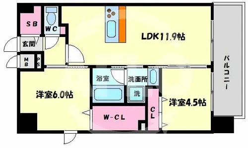 シンセリティ大淀【6階】の間取り