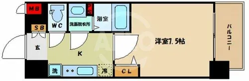 レシオス天王寺【8階】の間取り