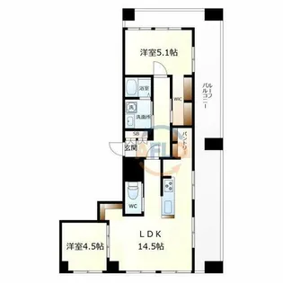 メゾンドール高麗橋【7階】の間取り