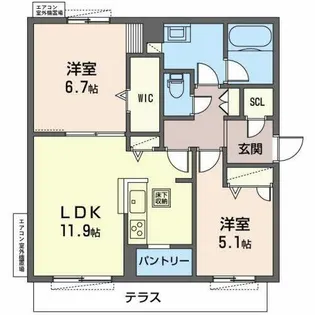 Shamaison Ciel【0101号室】の間取り