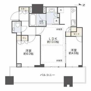 梅田ガーデンレジデンス【17階】の間取り