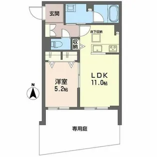 シャーメゾン マーサ東山【0102号室】の間取り
