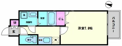 レジデンス大阪レトログラード【7階】の間取り
