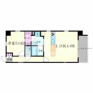 アクアプレイス四天王寺【5階】の間取り