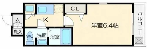 ジュネーゼグラン南堀江【7階】の間取り