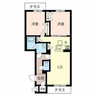 シャーメゾン渋川【0102号室】の間取り