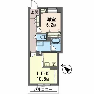 ドゥ・ボヌール【0202号室】の間取り