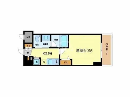 クオーレ靭公園【4階】の間取り