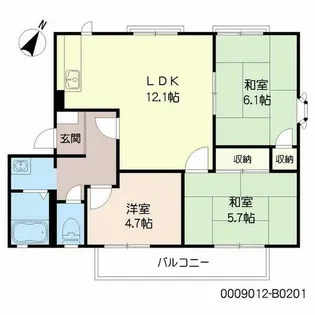 フレグランス学園台 B棟【2階】の間取り