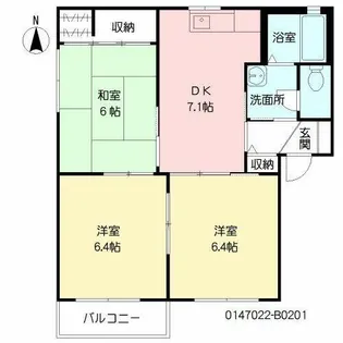 バリュージュ B棟【2階】の間取り