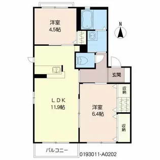 ブルーハイム・彩 A棟【A0202号室】の間取り