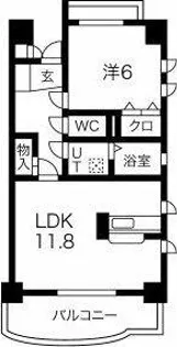 アンソレイエ勝川【5階】の間取り