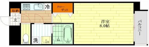 レジュールアッシュ都島【3階】の間取り