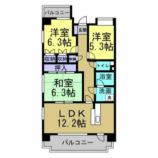 グランドパーク【2D号室】の間取り