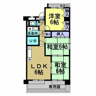 ヴェルデにしの台【203号室】の間取り