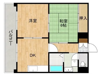 黄金町スカイマンション【2階】の間取り