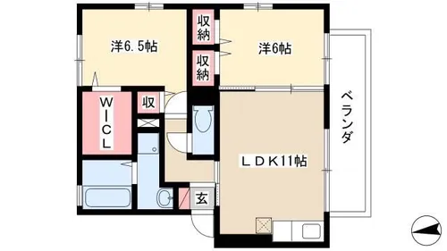RiverEast北畑 A【2階】の間取り