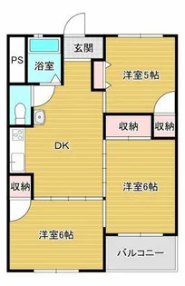 泉ヶ丘コーポラスB棟【7階】の間取り