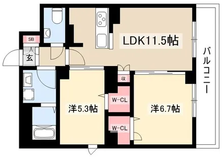 リュミエール千種【9階】の間取り