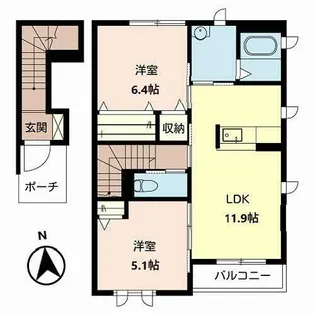 リジエール南屋敷I・II【2階】の間取り