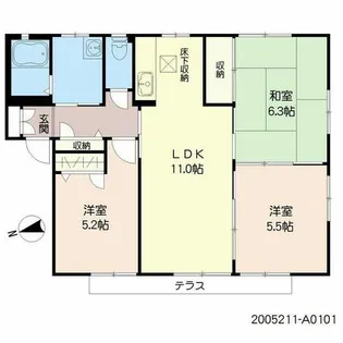 ディアコート【A0101号室】の間取り