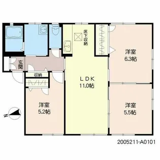 ディアコート【A0101号室】の間取り