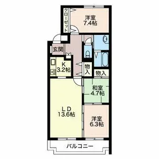 三渓ヒルズ【E107号室】の間取り