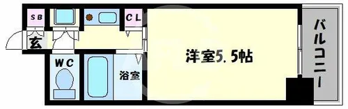 クラウンハイム夕陽丘【4階】の間取り