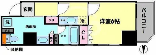 リーガル南船場Ⅲ【5階】の間取り