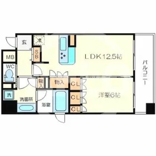リーガル南船場Ⅱ【9階】の間取り