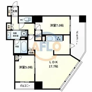 ザ・ファインタワーウエストコースト【8階】の間取り