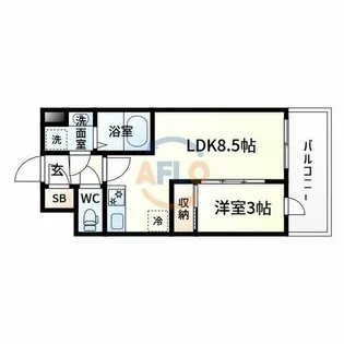 アドバンス江坂東デパール【3階】の間取り