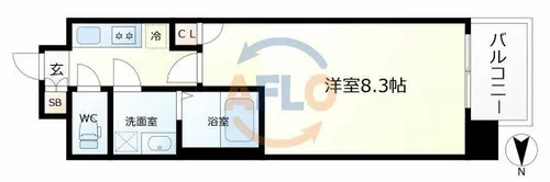 コスモ梅田WEST【6階】の間取り