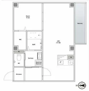 レジデンスコート城東野江【4階】の間取り