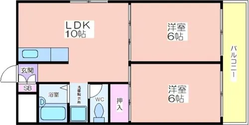 ロワーメゾン岸ノ里【6階】の間取り