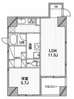 ルクレ堺筋本町レジデンス【8階】の間取り