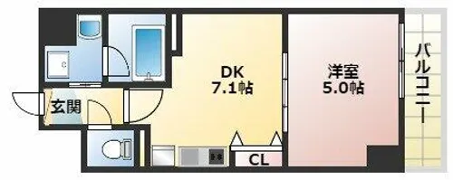 BRAVI南堀江【7階】の間取り
