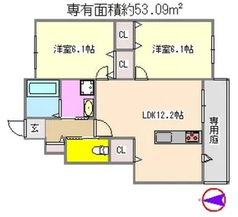 ルースプラトー【1階】の間取り