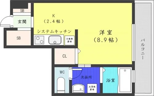 ラフィネタワー札幌南3条【9階】の間取り