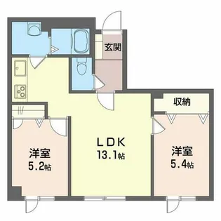 シュルデン平岡【00101号室】の間取り